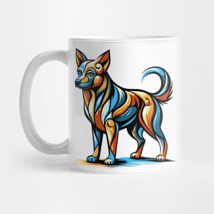 Pop art dog illustration. cubism illustration of a dog Mug